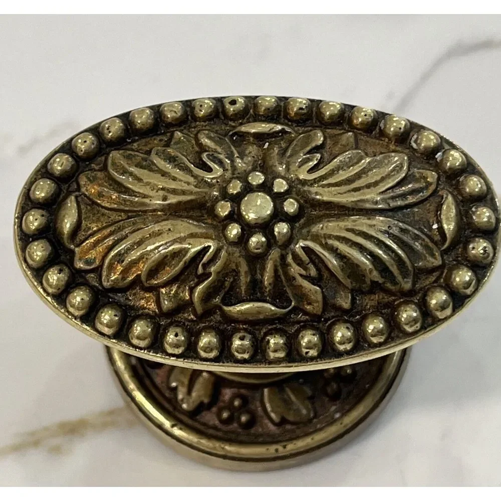 Antique Brass Gold Finish PE Guerin Door Hardware Handle,Rosette, Mounting Screw